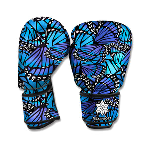 Blue Monarch Butterfly Wings Print Boxing Gloves