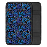 Blue Monarch Butterfly Wings Print Car Center Console Cover