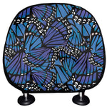 Blue Monarch Butterfly Wings Print Car Headrest Covers
