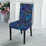 Blue Monarch Butterfly Wings Print Dining Chair Slipcover