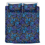 Blue Monarch Butterfly Wings Print Duvet Cover Bedding Set