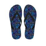 Blue Monarch Butterfly Wings Print Flip Flops