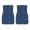 Blue Monarch Butterfly Wings Print Front Car Floor Mats