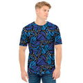Blue Monarch Butterfly Wings Print Men's T-Shirt