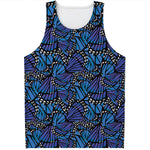 Blue Monarch Butterfly Wings Print Men's Tank Top