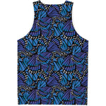 Blue Monarch Butterfly Wings Print Men's Tank Top