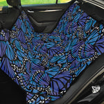 Blue Monarch Butterfly Wings Print Pet Car Back Seat Cover