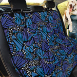 Blue Monarch Butterfly Wings Print Pet Car Back Seat Cover