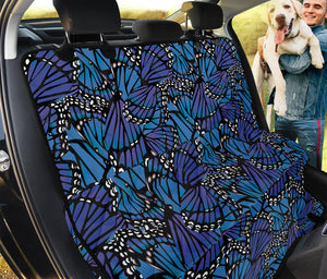 Blue Monarch Butterfly Wings Print Pet Car Back Seat Cover