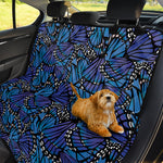 Blue Monarch Butterfly Wings Print Pet Car Back Seat Cover