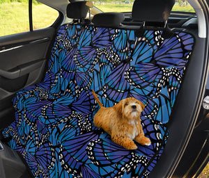 Blue Monarch Butterfly Wings Print Pet Car Back Seat Cover