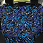 Blue Monarch Butterfly Wings Print Pet Car Back Seat Cover