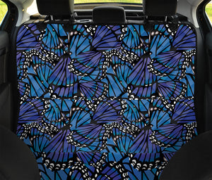 Blue Monarch Butterfly Wings Print Pet Car Back Seat Cover