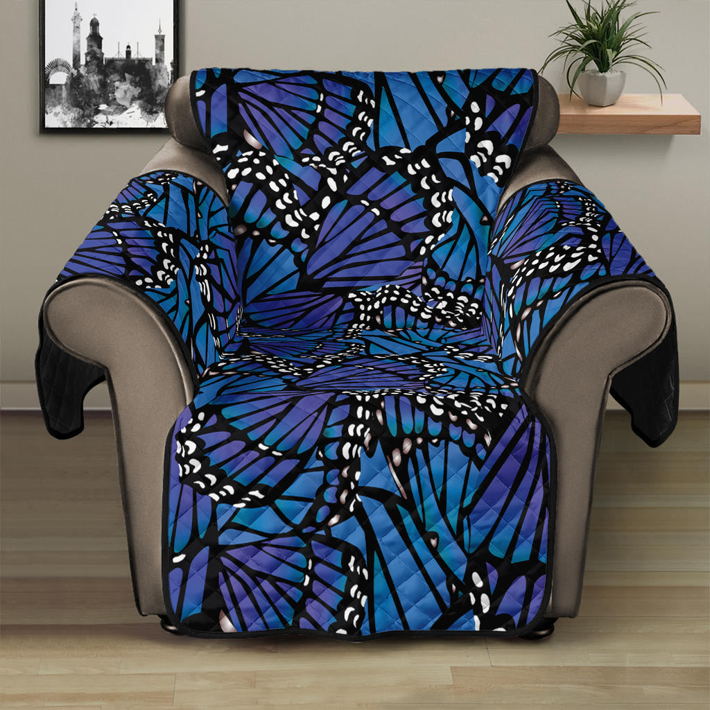 Blue Monarch Butterfly Wings Print Recliner Protector