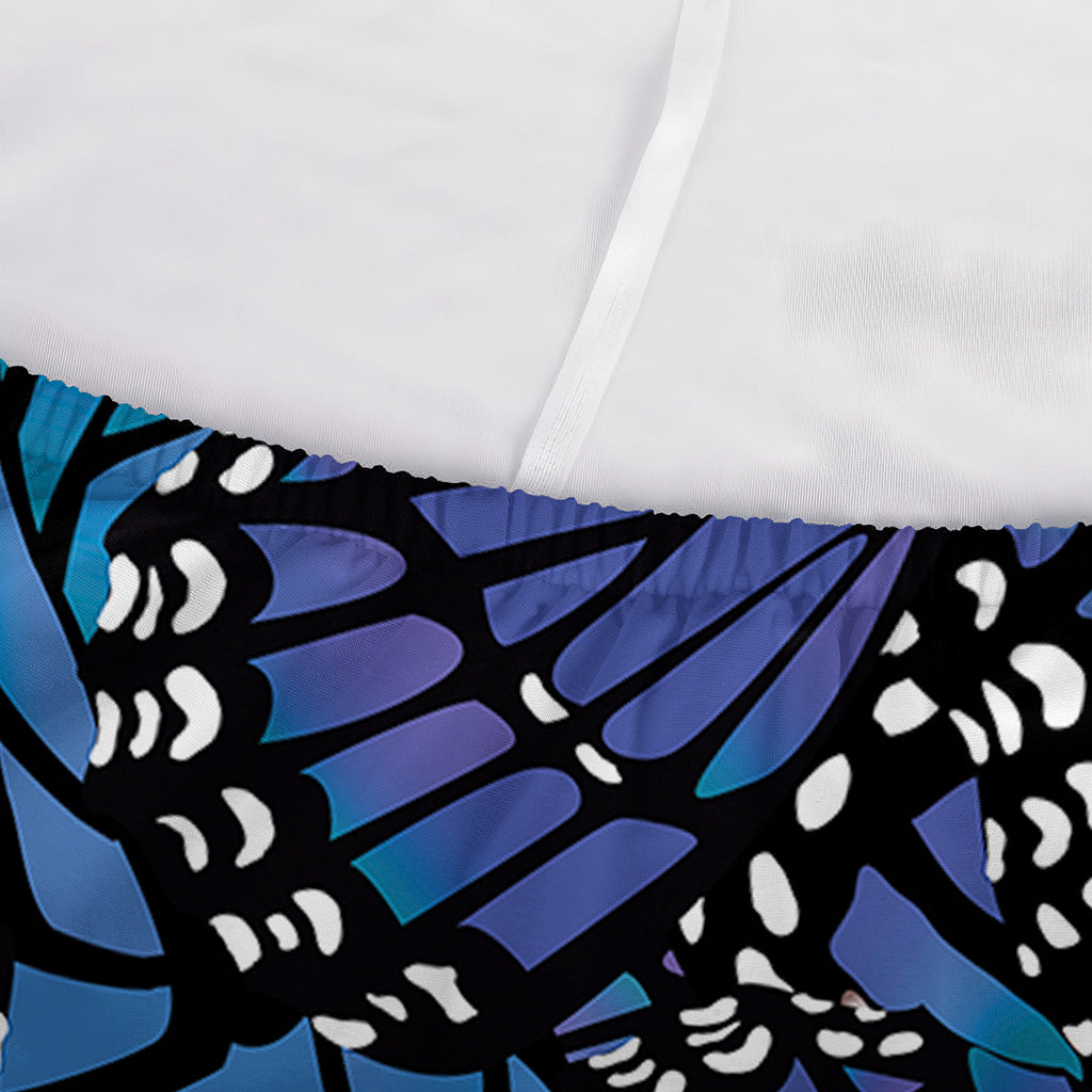 Blue Monarch Butterfly Wings Print Sofa Cover