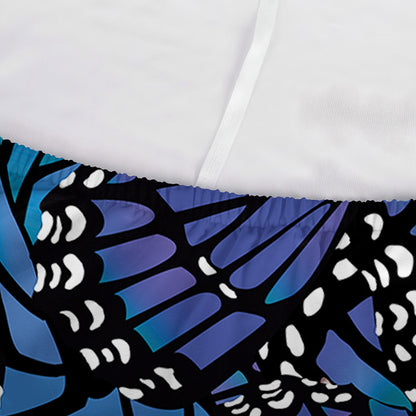 Blue Monarch Butterfly Wings Print Sofa Cover