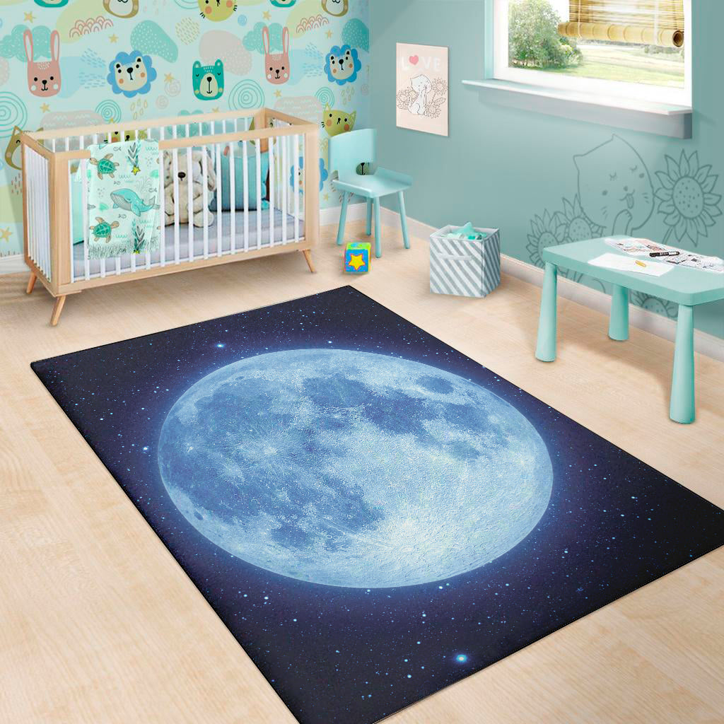 Blue Moon Print Area Rug