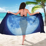 Blue Moon Print Beach Sarong Wrap