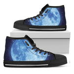 Blue Moon Print Black High Top Shoes
