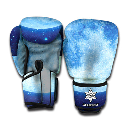 Blue Moon Print Boxing Gloves