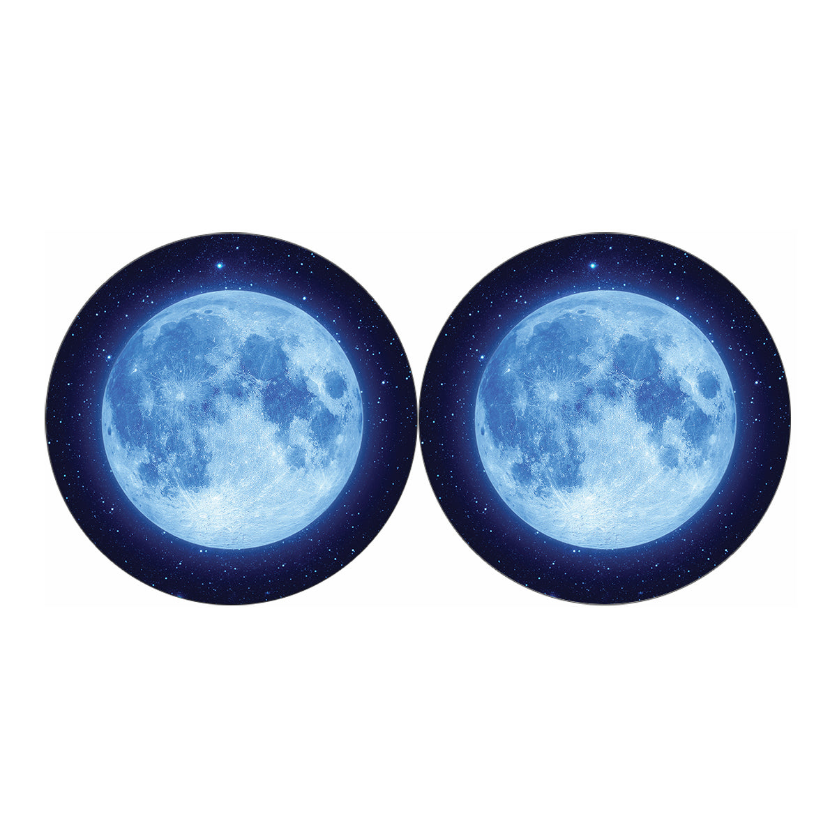 Blue Moon Print Car Coasters