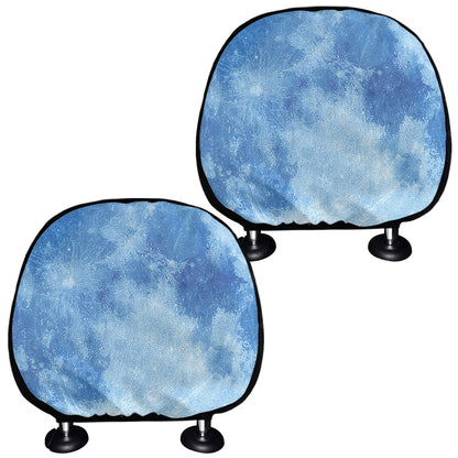 Blue Moon Print Car Headrest Covers