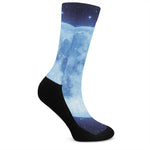 Blue Moon Print Crew Socks