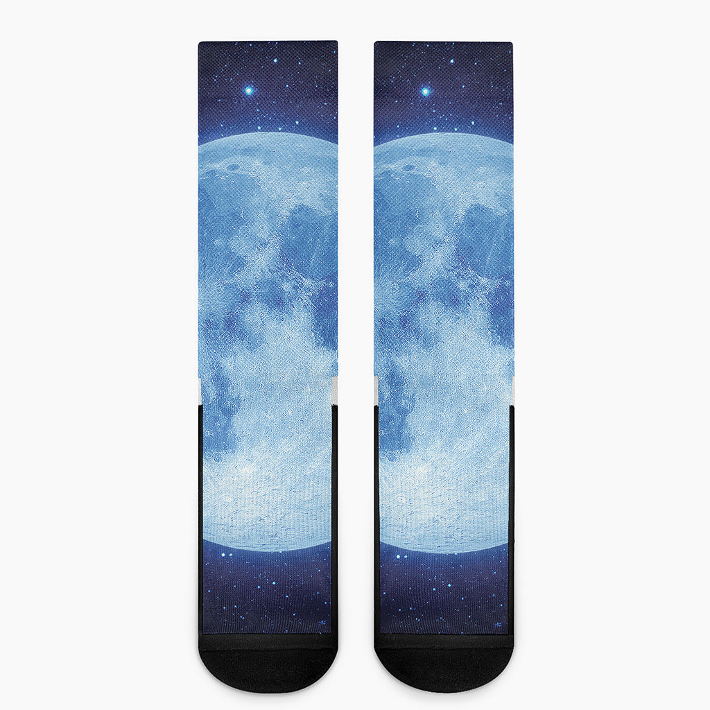 Blue Moon Print Crew Socks