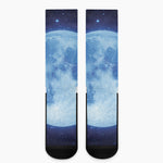 Blue Moon Print Crew Socks