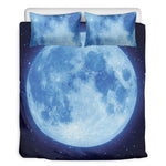 Blue Moon Print Duvet Cover Bedding Set