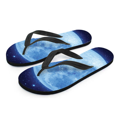 Blue Moon Print Flip Flops
