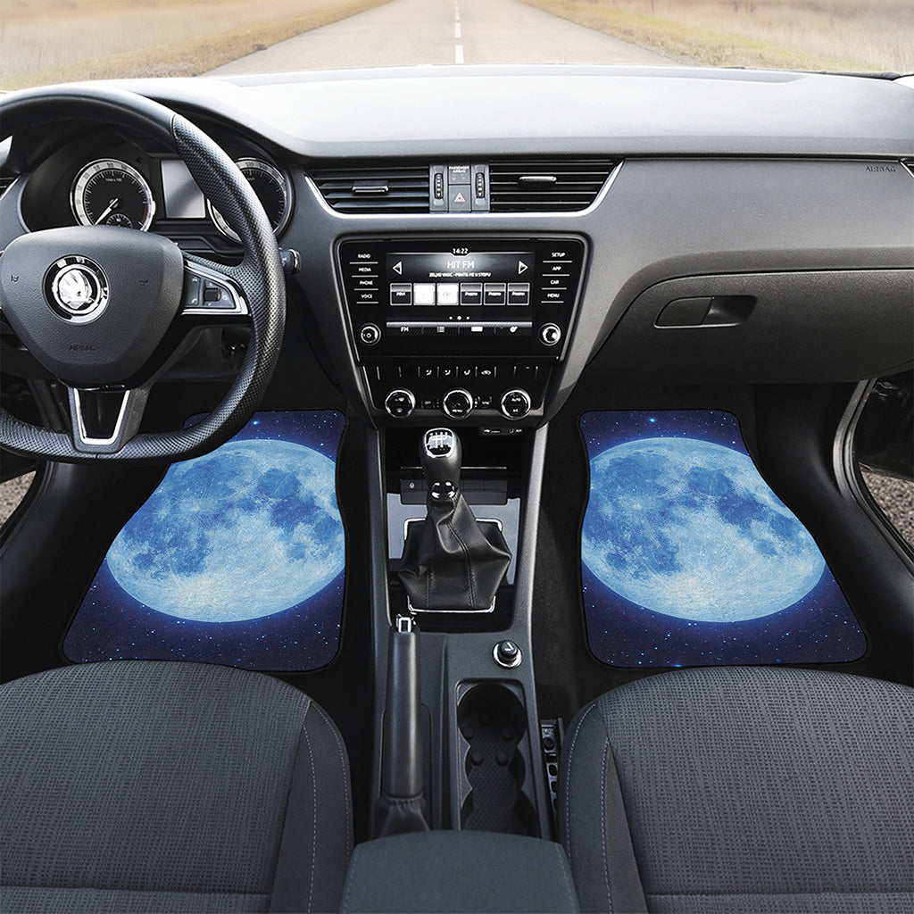 Blue Moon Print Front and Back Car Floor Mats