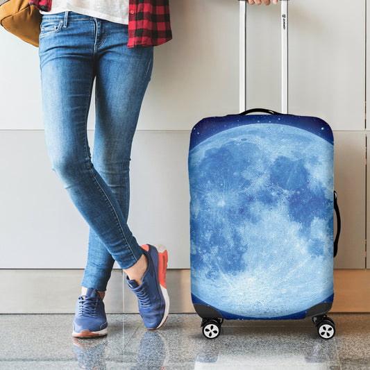 Blue Moon Print Luggage Cover