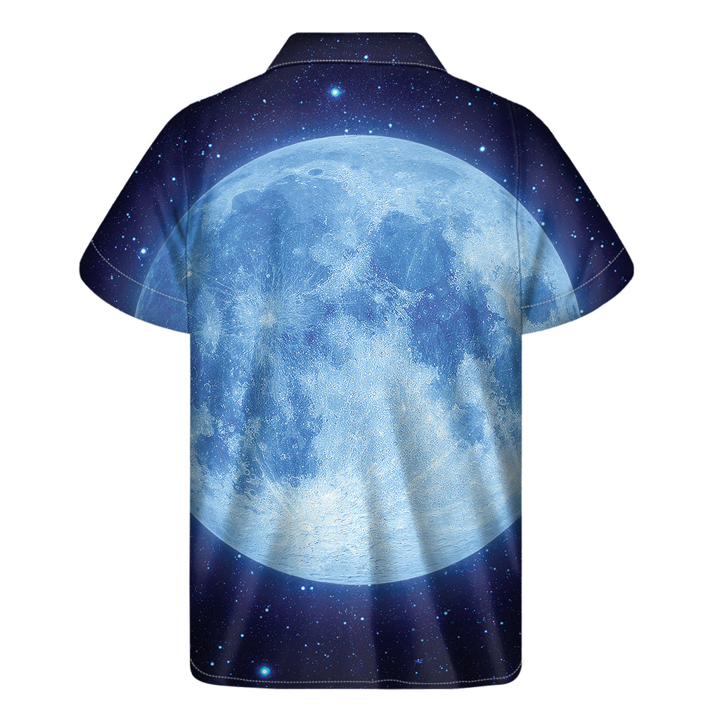 Blue Moon Print Men's Short Sleeve Shirt