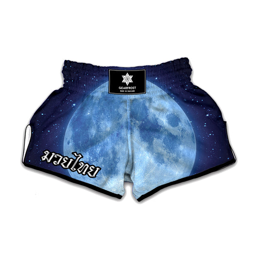 Blue Moon Print Muay Thai Boxing Shorts