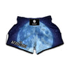 Blue Moon Print Muay Thai Boxing Shorts