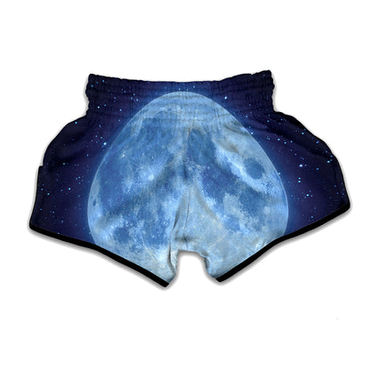 Blue Moon Print Muay Thai Boxing Shorts