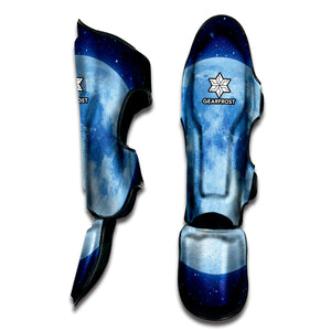 Blue Moon Print Muay Thai Shin Guard