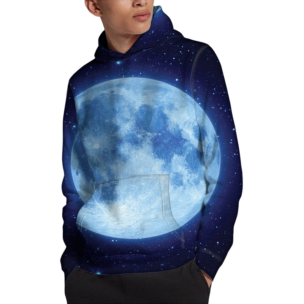 Blue Moon Print Pullover Hoodie