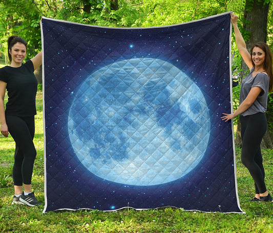 Blue Moon Print Quilt