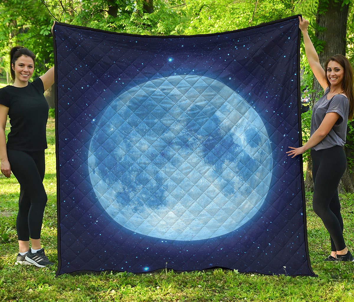 Blue Moon Print Quilt