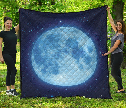 Blue Moon Print Quilt