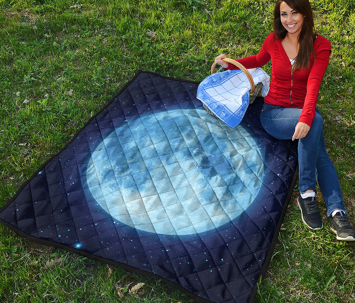 Blue Moon Print Quilt