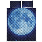 Blue Moon Print Quilt Bed Set