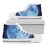 Blue Moon Print White High Top Shoes