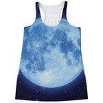 Blue Moon Print Women's Racerback Tank Top