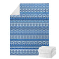 Blue Native American Aztec Pattern Print Blanket