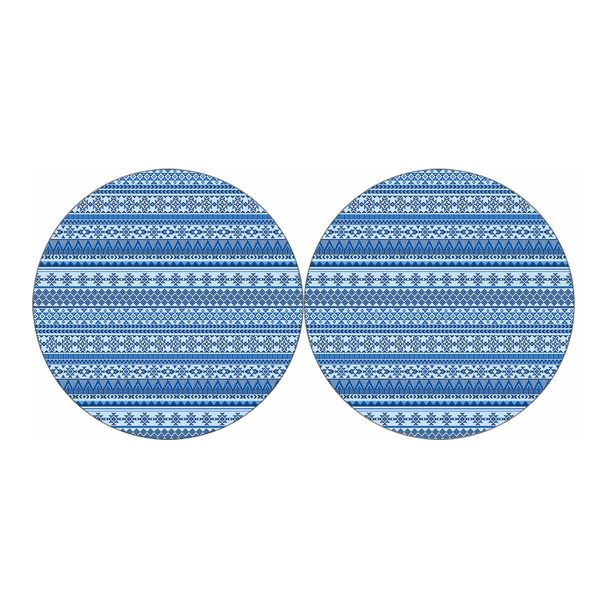 Blue Native American Aztec Pattern Print Car Coasters