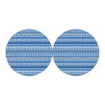 Blue Native American Aztec Pattern Print Car Coasters