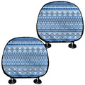 Blue Native American Aztec Pattern Print Car Headrest Covers
